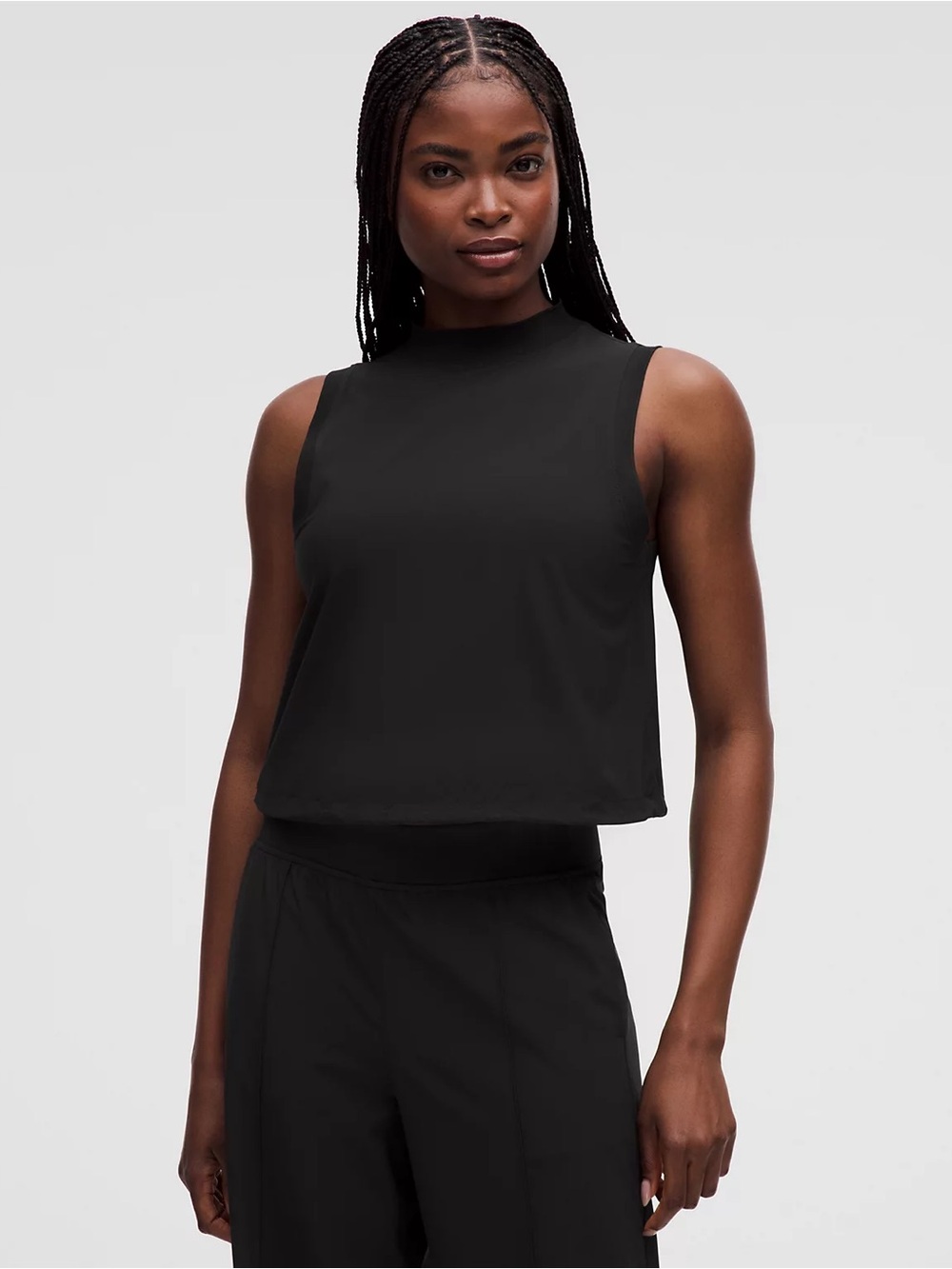 lululemon Breezily Cinchable-Hem Tank Top Trim black large crop